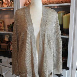 Chico's metallic mesh shawl type jacket.  Size 2